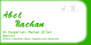 abel machan business card